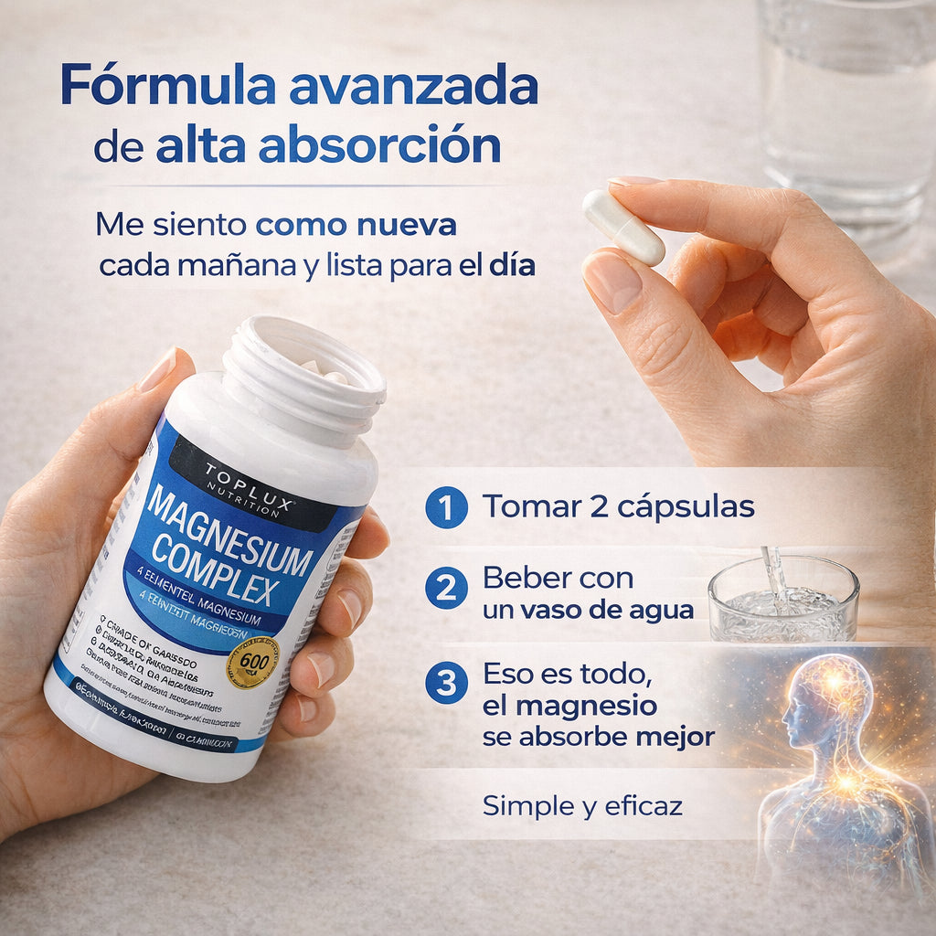 Magnesio Complex 600mg® ¡Refuerza tu inmunidad y mejora la función corporal!