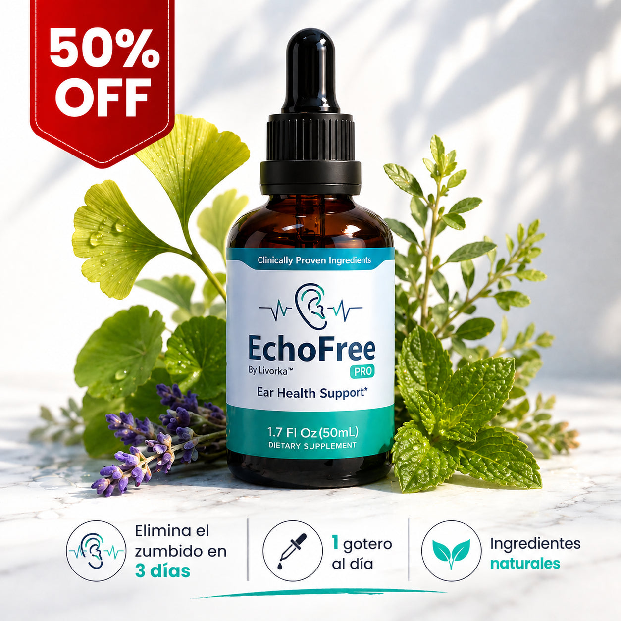 EchoFree®  — Gotas para el Zumbido
